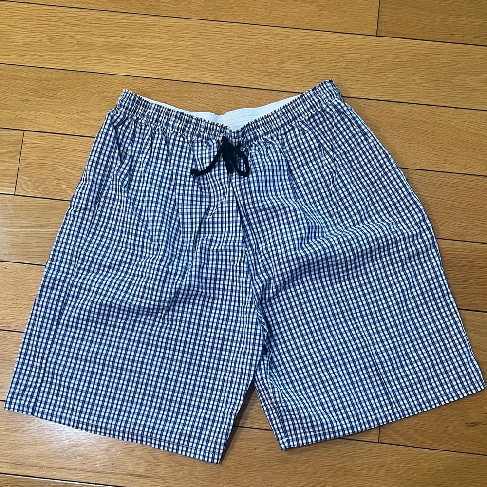Blue and White Checkered Shorts